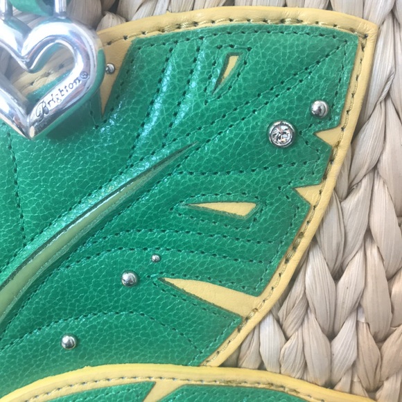 EUC discontinued Beautiful Brighton thick raffia shoulder bag with bag charms - Picture 8 of 12